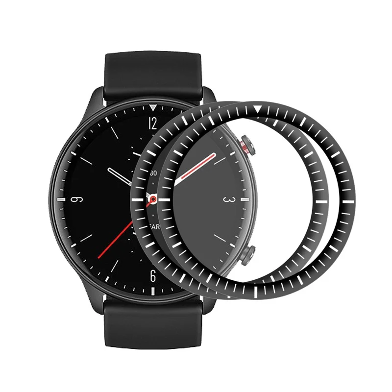 ENKAY 2Pcs/Pack 3D Curved Soft Scale PC Edge + PMMA Full Coverage HD Screen Protector for Amazfit GTR 2