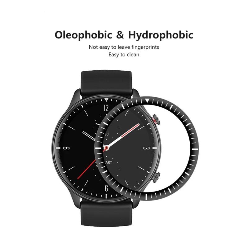 ENKAY 2Pcs/Pack 3D Curved Soft Scale PC Edge + PMMA Full Coverage HD Screen Protector for Amazfit GTR 2