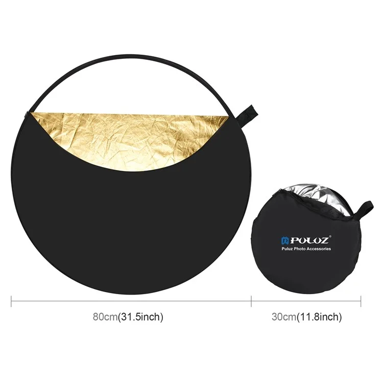 PULUZ 80cm 5 in 1 Photography Reflector Board Folding Photo Studio Reflector Disc