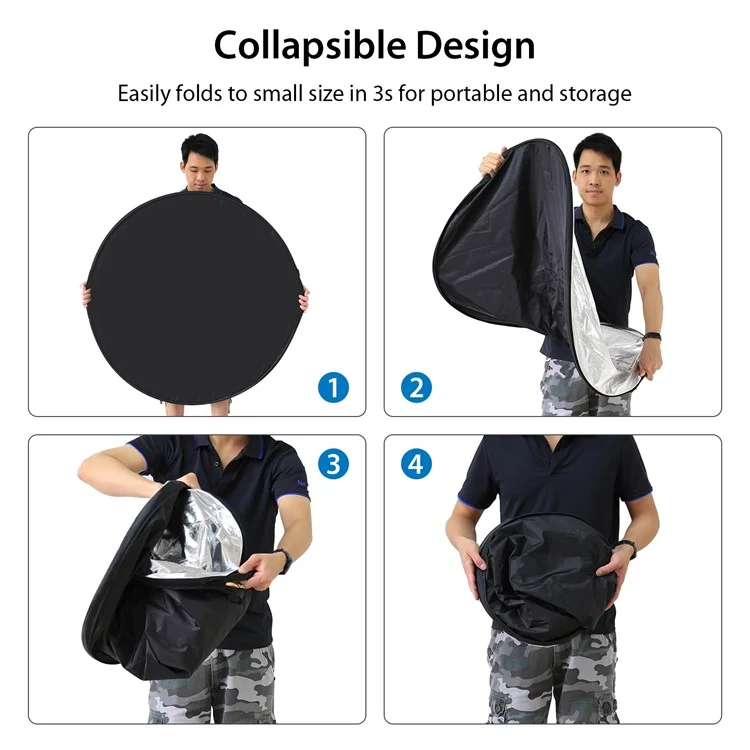 PULUZ 80cm 5 in 1 Photography Reflector Board Folding Photo Studio Reflector Disc