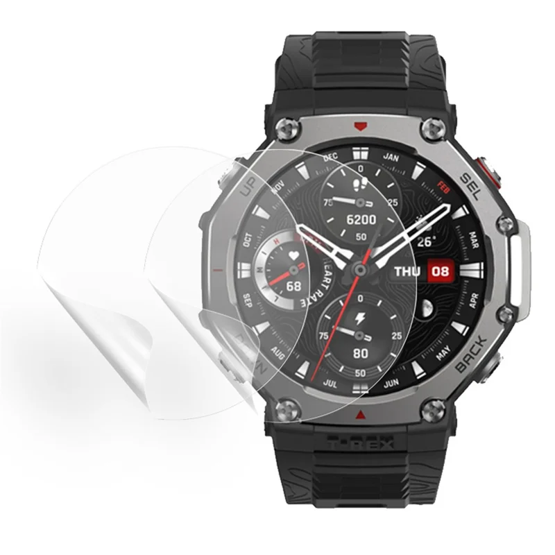 2 pezzi per Huami Amazfit T-Rex 3 Protezione schermo dell'orologio Pellicola protettiva in TPU trasparente