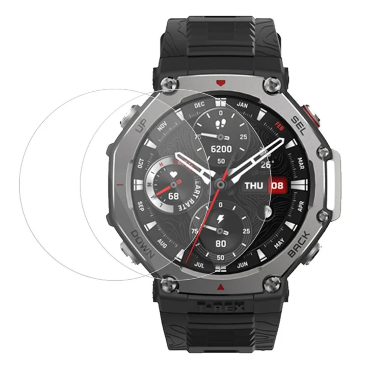 2 piezas para Huami Amazfit T-Rex 3 Protector de pantalla de cristal templado 2.5D película de pantalla HD