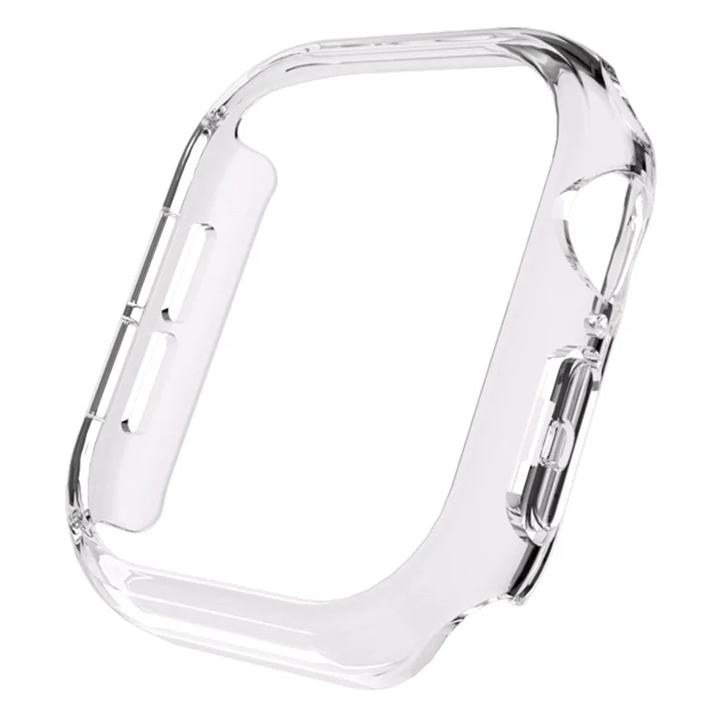 For Apple Watch Series 10 42mm Case Electroplated Hollow Hard PC Watch Protective Cover - Transparent