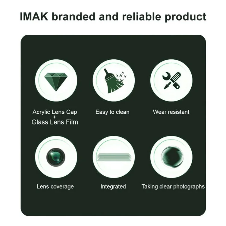 IMAK Für Oppo A3 Pro (indien) 5G Tempered Glass Lens Film+acrylkappe (schwarze Version)