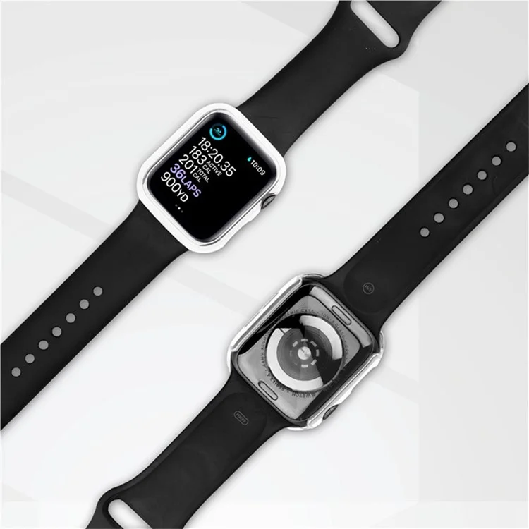 Achat en gros pour étui de montre Apple Watch Series 10 42mm, coque de montre en PC électroplaqué avec film de protection d'écran - Argent