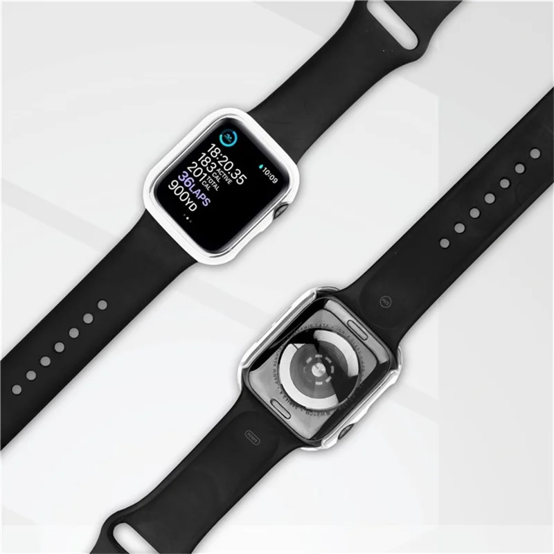 Bulk Purchasing For Apple Watch Series 3 / 2 / 1 38mm Watch Case Electroplating PC Watch Cover with Screen Film - Silver