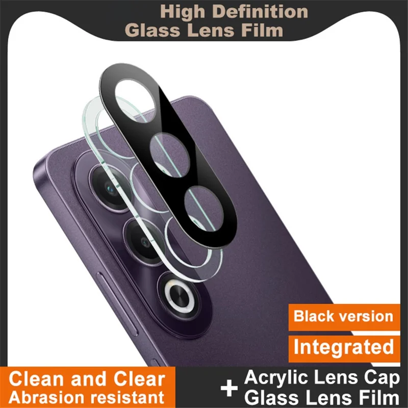 IMAK For Oppo K12x 5G (India) Tempered Glass Lens Film+Acrylic Cap (Black Version)