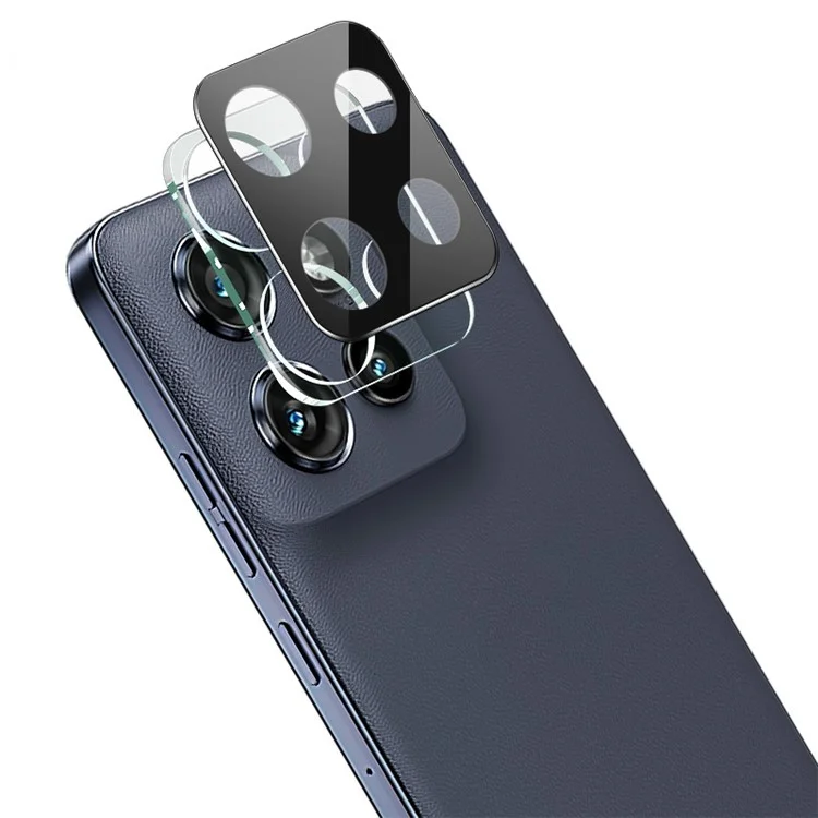 IMAK Für Motorola Moto S50 5G  /  Thinkphone 25 5G  /  Edge 50 Neo 5G Gehärtetes Glas Linsenfilm+Acrylkappen (Schwarze Version)