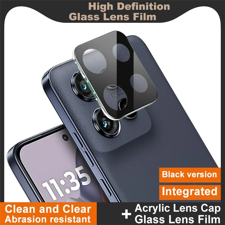 IMAK Für Motorola Moto S50 5G  /  Thinkphone 25 5G  /  Edge 50 Neo 5G Gehärtetes Glas Linsenfilm+Acrylkappen (Schwarze Version)