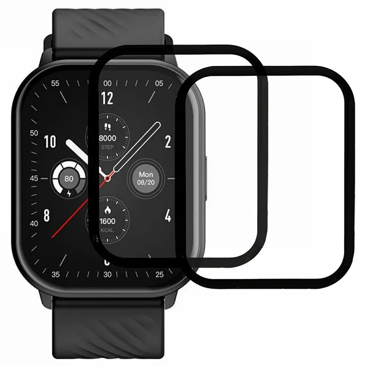 2Pcs / Pack For Zeblaze GTS 3 Watch Screen Protector HD Clear PMMA Film (Black Edge) - Black