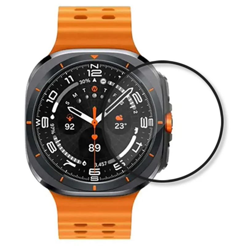 Groothandel voor Samsung Galaxy Watch Ultra 47mm Volledig Schermprotecor Zwart Rand PMMA Horloge Schermfolie