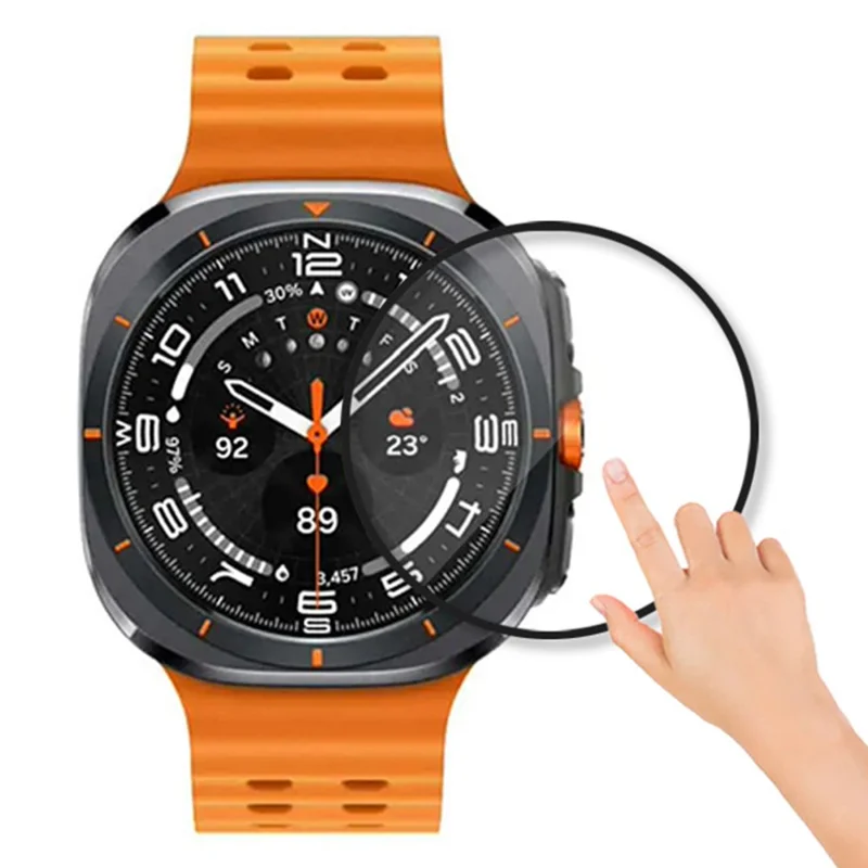 Groothandel voor Samsung Galaxy Watch Ultra 47mm Volledig Schermprotecor Zwart Rand PMMA Horloge Schermfolie