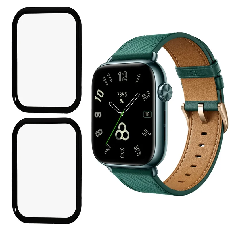 2 sztuki / opakowanie na Honor Watch 5, ochrona ekranu HD przezroczysta folia PMMA (czarny brzeg) - Czarny