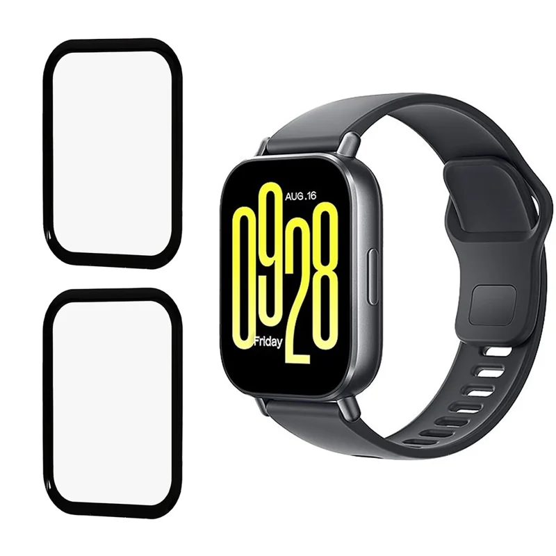 2Pcs / Pack For Xiaomi Redmi Watch 5 Watch Screen Protector HD Clear PMMA Film (Black Edge) - Black