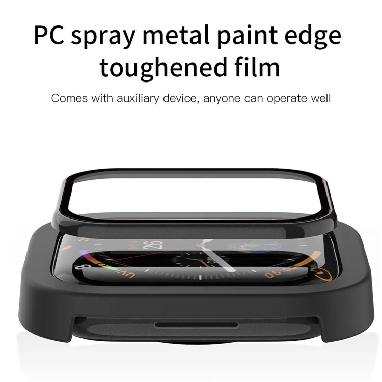 RURIHAI Per Apple Watch Series 10 42mm Protezione dello schermo in vetro temperato con cornice in PC - Nero