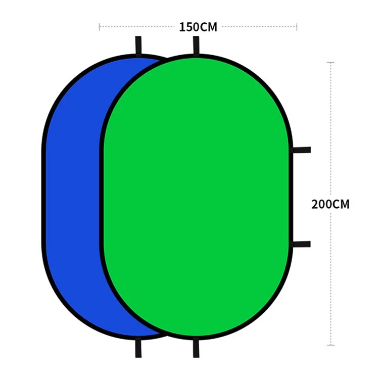 150 x 200cm Photography Backdrop Board Blue and Green Double Sided Collapsible Background Plate