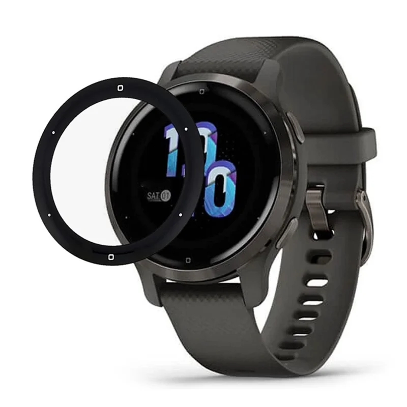 For Garmin Venu 2S Full Screen Protector Black Edge Soft PMMA Smartwatch Screen Film