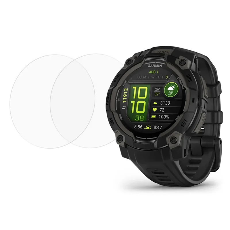 2Pcs For Garmin Instinct 3 50mm Screen Protector Tempered Glass 2.5D HD Watch Screen Film