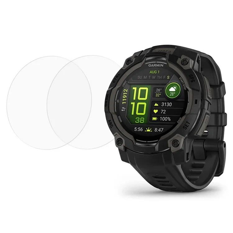 2 Stück Displayschutzfolie für Garmin Instinct 3 45mm Smartwatch - Klare TPU-Schutzfolie