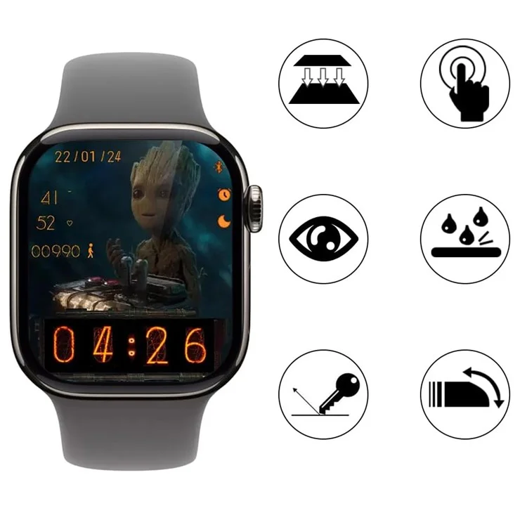 2Pcs For Apple Watch Series 10 42mm Tempered Glass Screen Protector HD Clear Full Glue Full Coverage 3D Curved Watch Screen Film