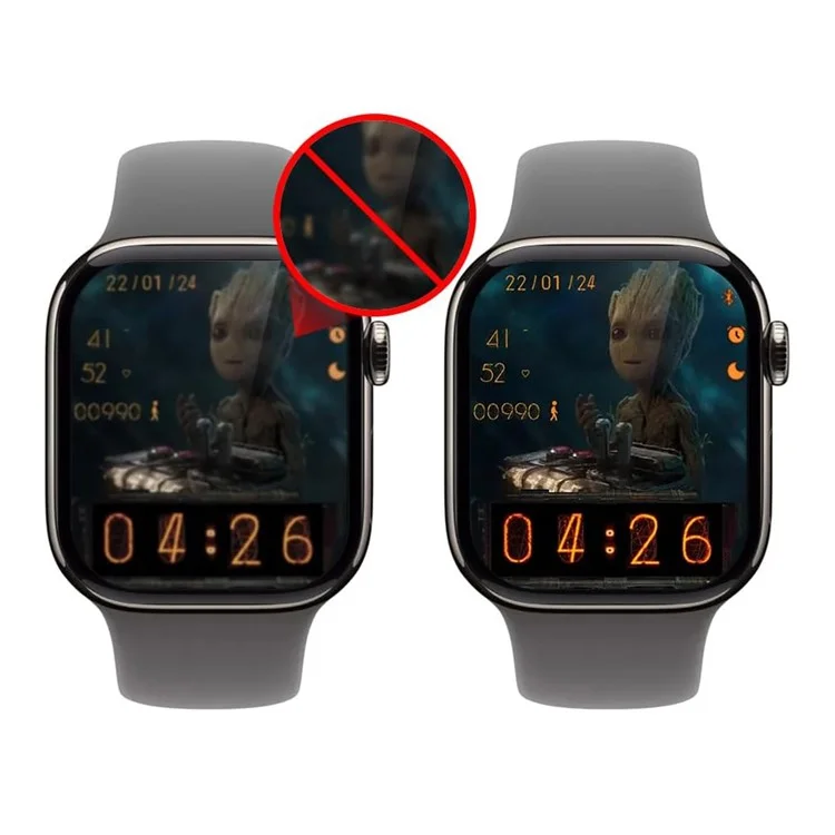 2Pcs For Apple Watch Series 10 42mm Tempered Glass Screen Protector HD Clear Full Glue Full Coverage 3D Curved Watch Screen Film