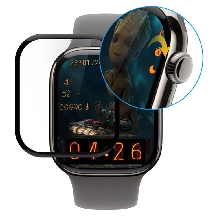 2Pcs For Apple Watch Series 10 42mm Tempered Glass Screen Protector HD Clear Full Glue Full Coverage 3D Curved Watch Screen Film