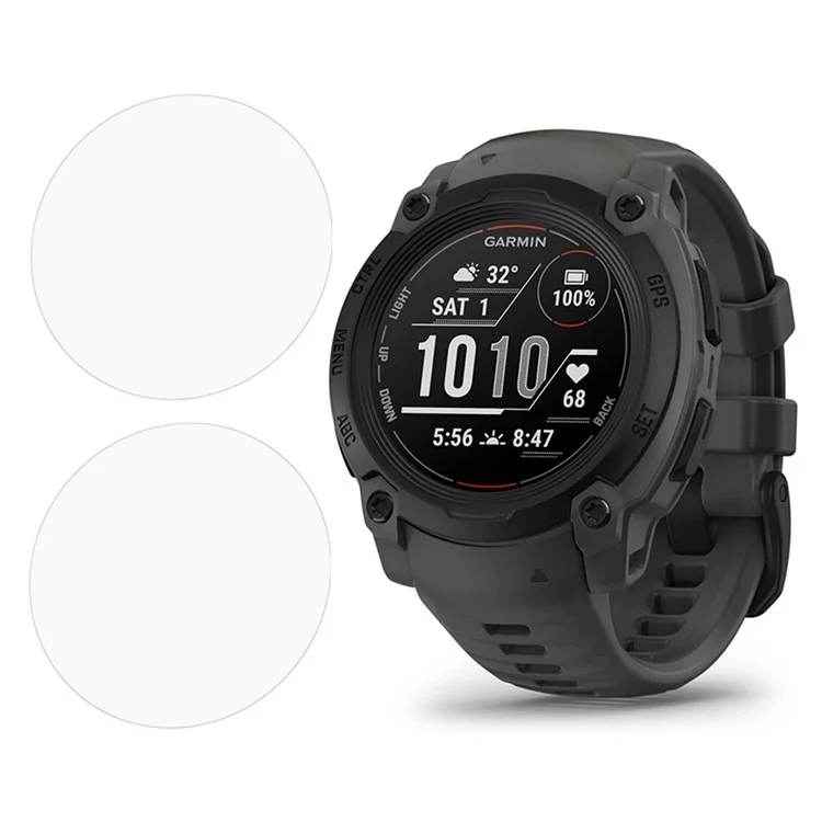 2 Peças de Película Protetora de Tela de Vidro Temperado 2.5D HD para Smartwatch Garmin Instinct E 40mm