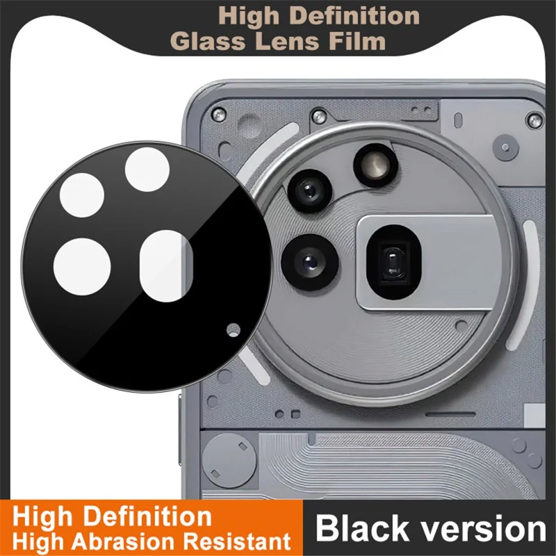 IMAK For Nothing Phone (3a) Pro Camera Lens Protector Tempered Glass HD Clear Lens Film (Black Version)