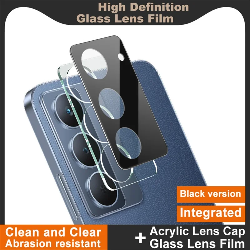 IMAK For Realme P3x 5G Tempered Glass Lens Film + Acrylic Cap (Black Version)