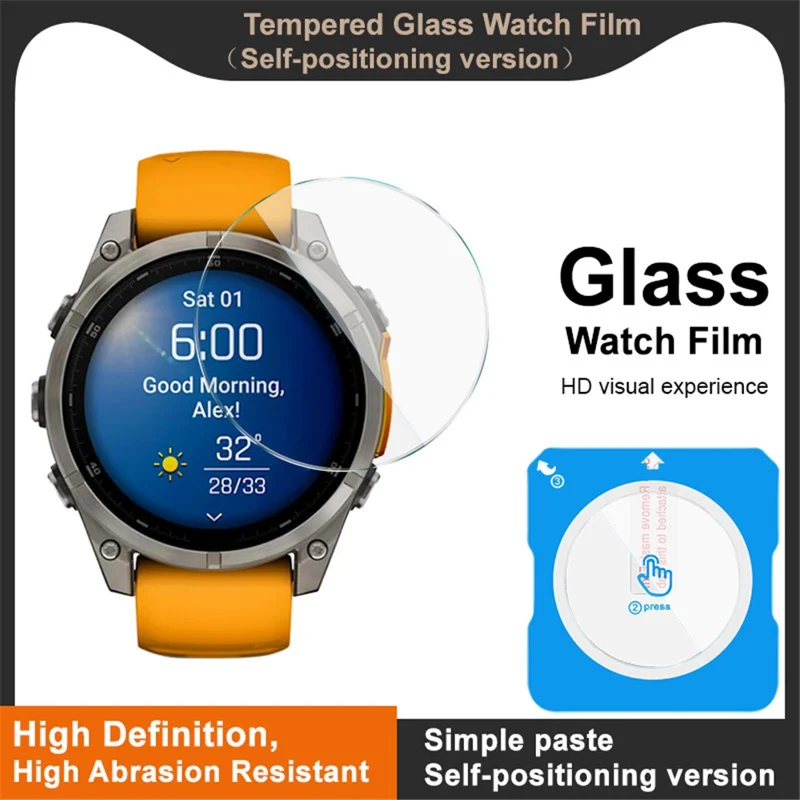 IMAK For Garmin Fenix 8 47mm Tempered Glass Screen Protector with Installation Tool
