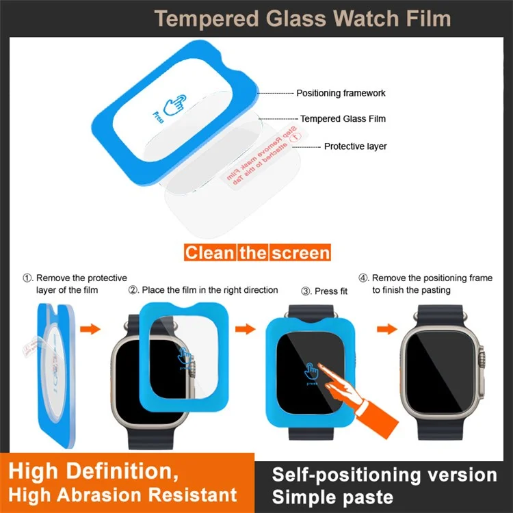 IMAK For Xiaomi Smart Band 9 Active / Redmi Band 3 Tempered Glass Screen Protector with Installation Tool