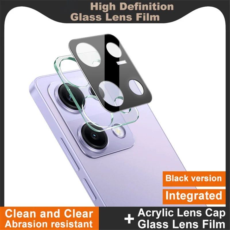 IMAK For Xiaomi Redmi Note 14S 4G Tempered Glass Lens Film + Acrylic Cap (Black Version)