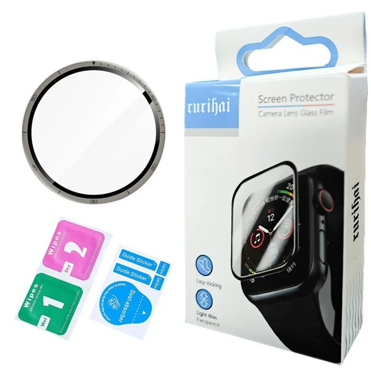 RURIHAI Para Huami Amazfit Active 2 Protetor de Tela PMMA Película Protetora de Tela de Relógio 3D com Cola Completa