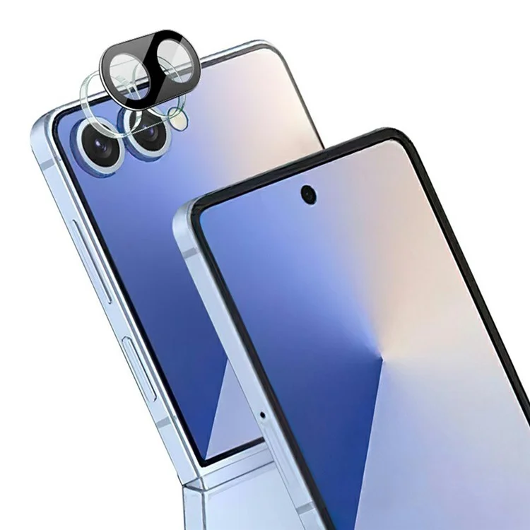 IMAK Für Samsung Galaxy Z Flip7 5G Panzerglas Objektivschutz + Acryl-Abdeckung (Schwarze Version)