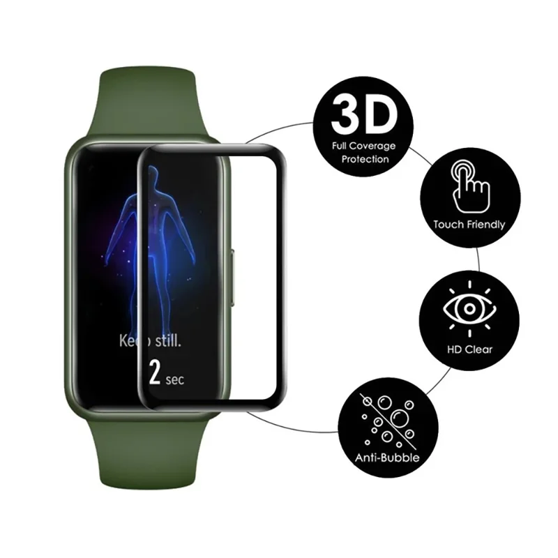 WANLONFENG Screen Protector For Xiaomi Smart Band 9 Active 3D Curved Edge PMMA Soft Film