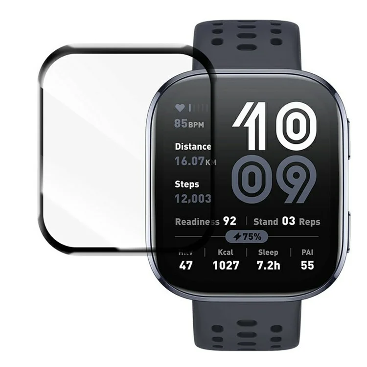 RURIHAI Pour Huami Amazfit Bip 6 Protection d'écran PMMA Film Protecteur d'écran Incurvé 3D