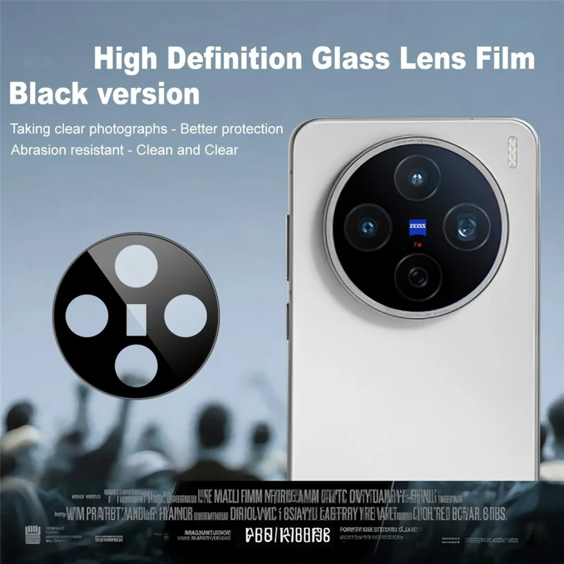 IMAK For vivo X200s 5G Camera Lens Protector Tempered Glass HD Clear Lens Film (Black Version)