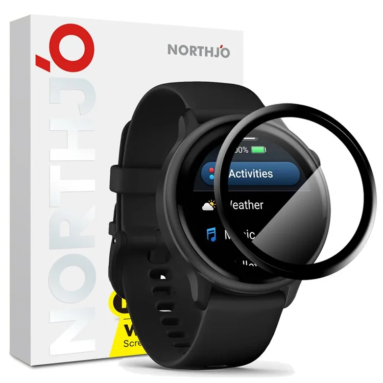 NORTHJO для Garmin Vivoactive 6 защитная пленка PMMA с противоцарапинным черным краем, прозрачная, устойчивая к истиранию