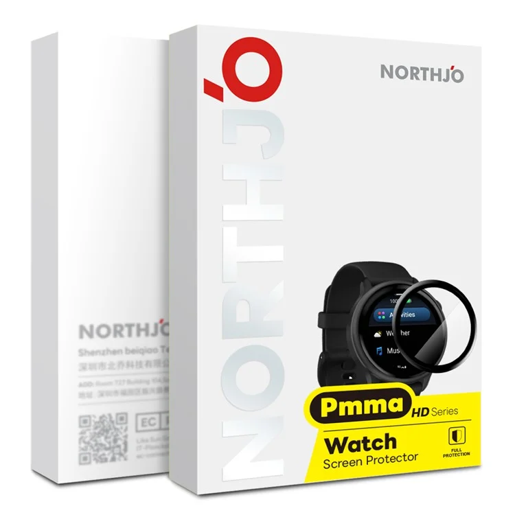 NORTHJO для Garmin Vivoactive 6 защитная пленка PMMA с противоцарапинным черным краем, прозрачная, устойчивая к истиранию