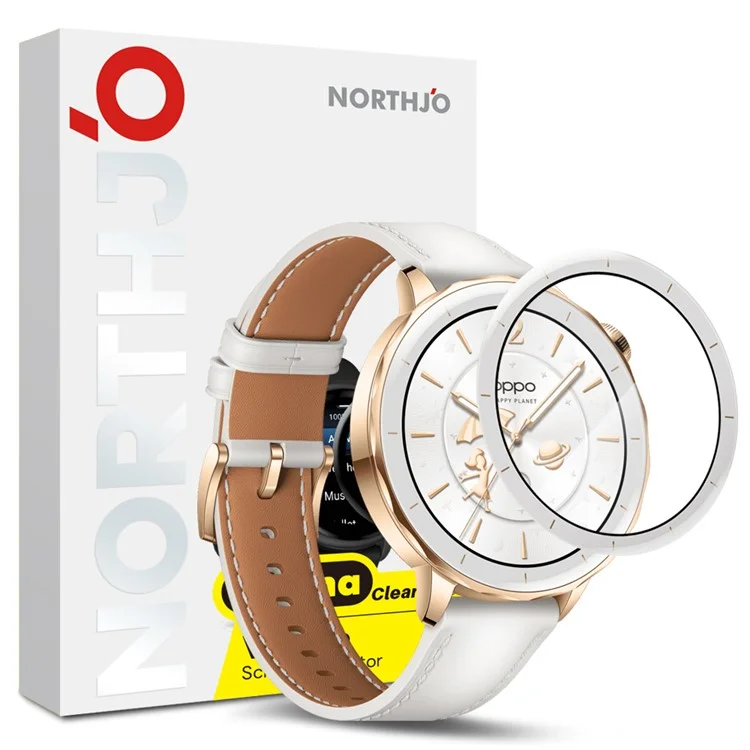 NORTHJO Pour Oppo Watch X2 Mini Protection d'écran Anti-rayures Bord Blanc PMMA Film de Montre Haute Définition Résistant aux Abrasions