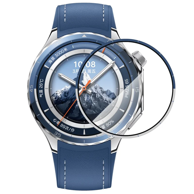 NORTHJO For Oppo Watch X2 Screen Protector Anti Scratch PMMA HD Watch Film Blue Silver Edge
