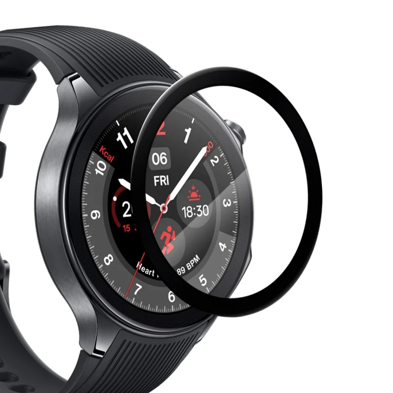 NORTHJO Pour OnePlus Watch 2 / Oppo Watch X Protection d'écran en PMMA Anti-rayures Bord Noir Film de Montre Haute Définition Résistant aux Abrasions