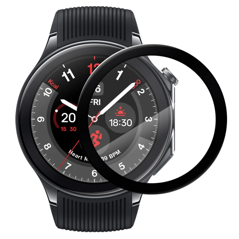 NORTHJO Pour OnePlus Watch 2 / Oppo Watch X Protection d'écran en PMMA Anti-rayures Bord Noir Film de Montre Haute Définition Résistant aux Abrasions