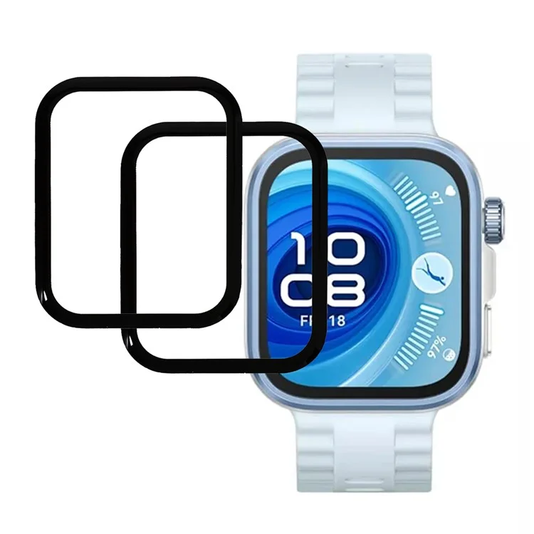 2Pcs / Pack For Huawei Watch Fit 4 Screen Protector Smart Watch HD Clear PMMA Film (Black Edge)
