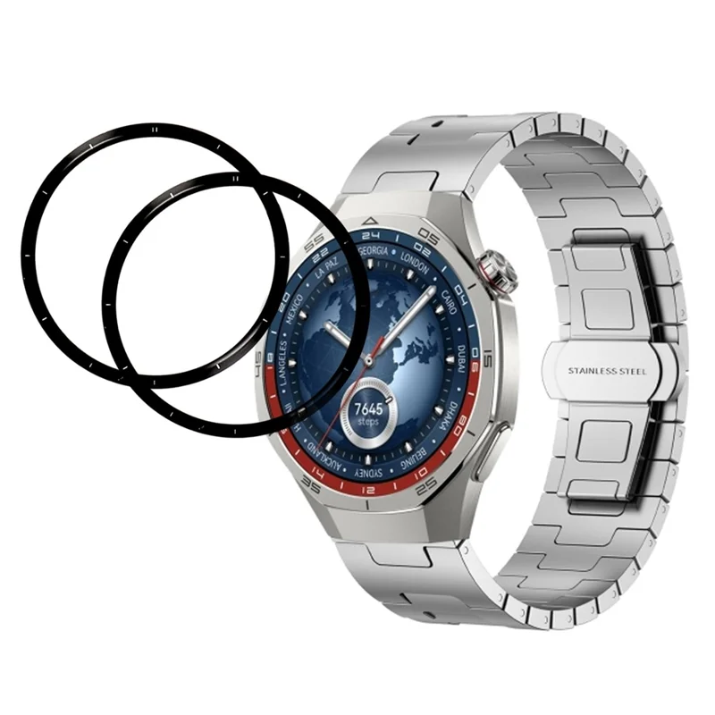 2 Stück / Pack Displayschutz für Huawei Watch 5 46mm Smartwatch HD Klare PMMA Schutzfolie (Schwarze Kante)