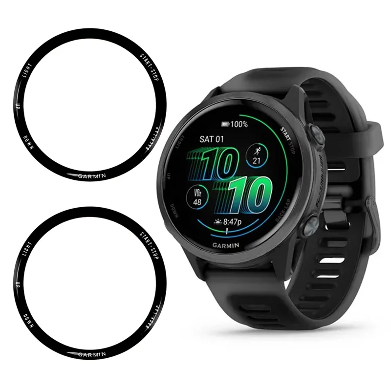 2 Unidades / Pacote Protetor de Tela para Smartwatch Garmin Forerunner 570 42mm HD Transparente Película PMMA (Borda Preta)