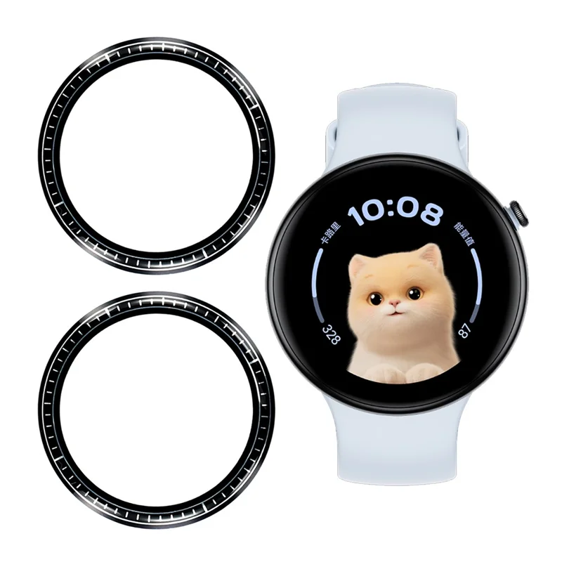 2 Stück / Pack Displayschutzfolie für Honor Watch Fit Elegant Edition Smartwatch HD Klare PMMA-Folie (Schwarze Kante)
