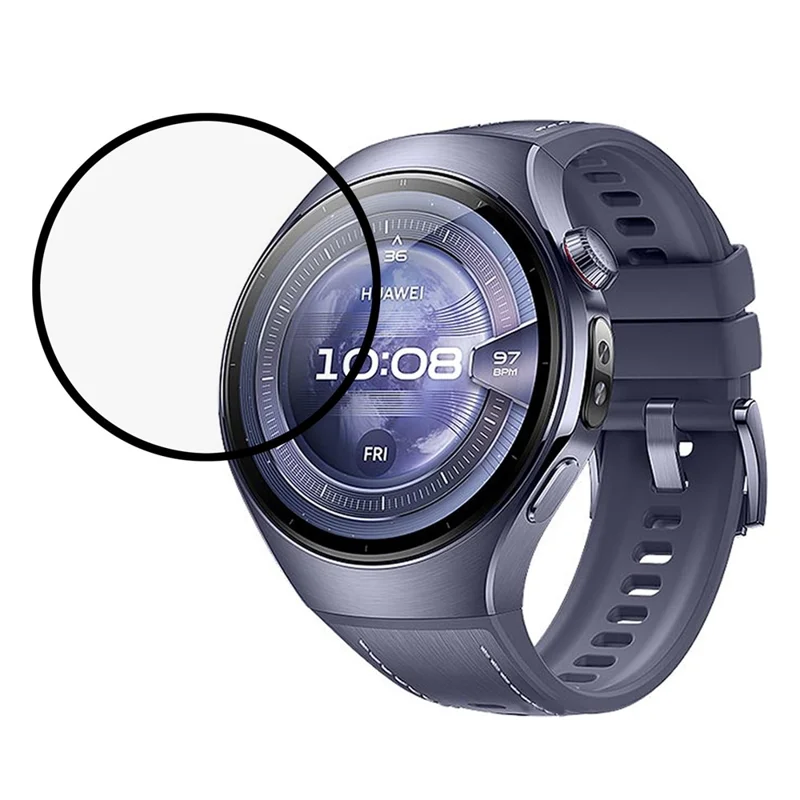 Für Huawei Watch 5 42mm Vollbild-Schutzfolie Schwarze Kante Weiches PMMA Smartwatch Displayschutz