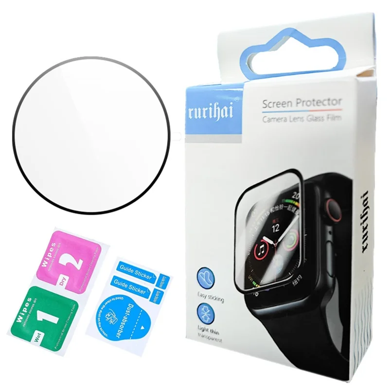 RURIHAI Pour Samsung Galaxy Watch8 44mm Protecteur d'écran PMMA Colle 3D Film de Protection d'écran de Montre