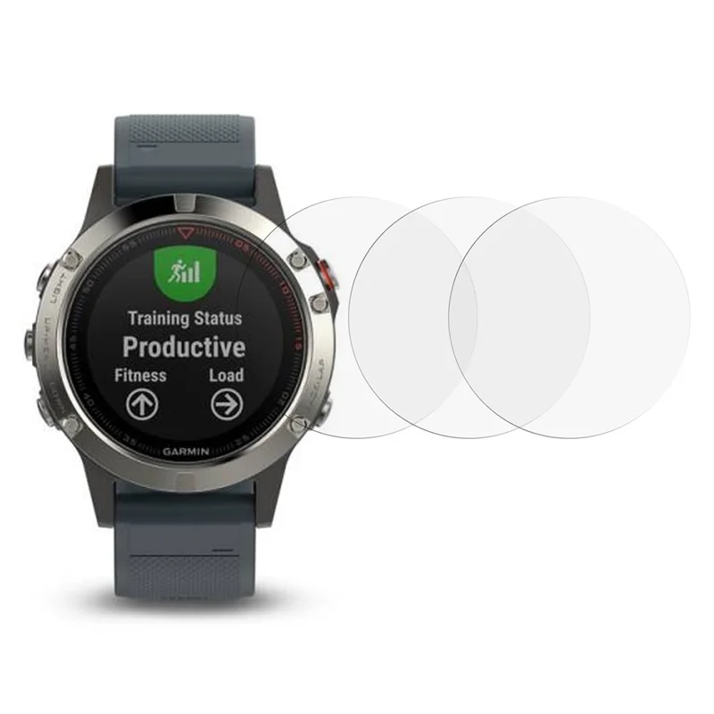 3 protectores de pantalla para Garmin Fenix 5 / 5 Plus / 5X / 5X Plus, borde curvo de cristal templado transparente Película para reloj inteligente